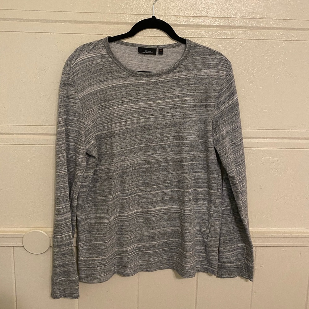 Thin striped Long sleeve grey shirt